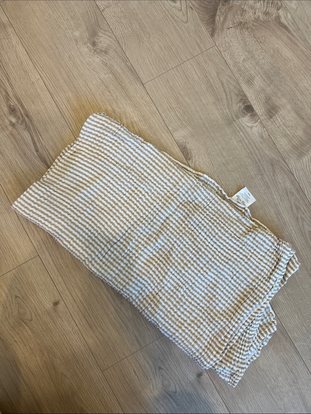 Itzy Ritzy Beige & White Striped Seersucker Cover up